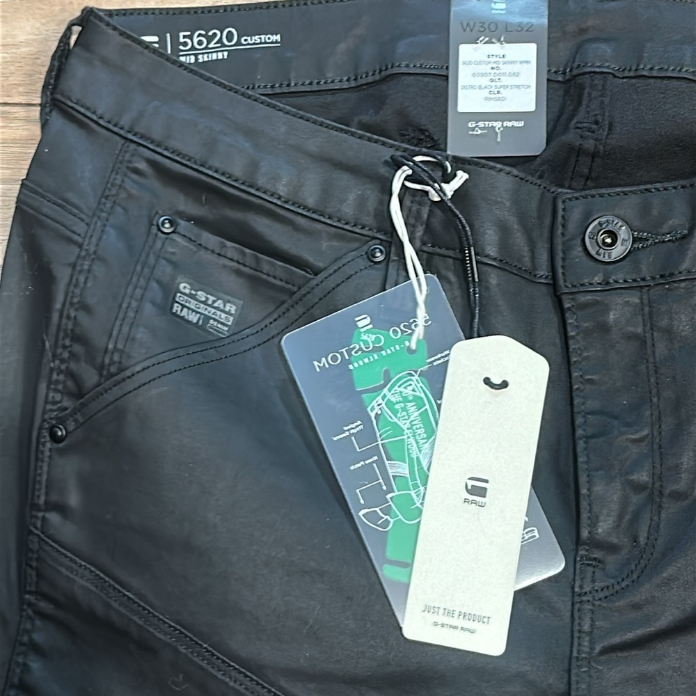 G-Star Raw Rinsed Black Denim Custom mid skinny Jeans. Super stretch, size 30x32 - Picture 2 of 6